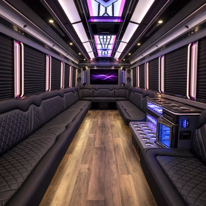 15 Passenger Party Bus Interior