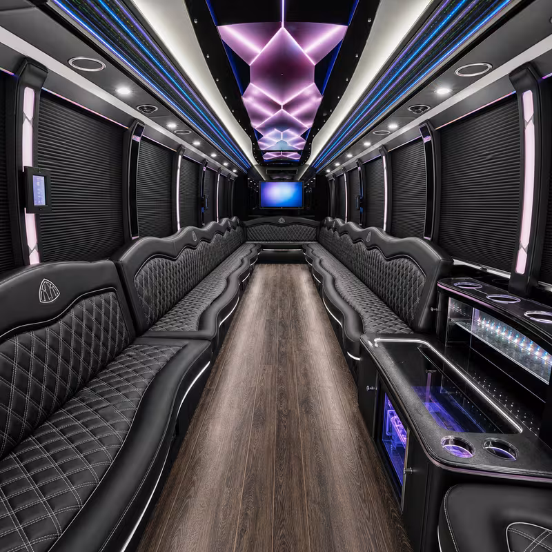 25 Passenger Party Bus Interior