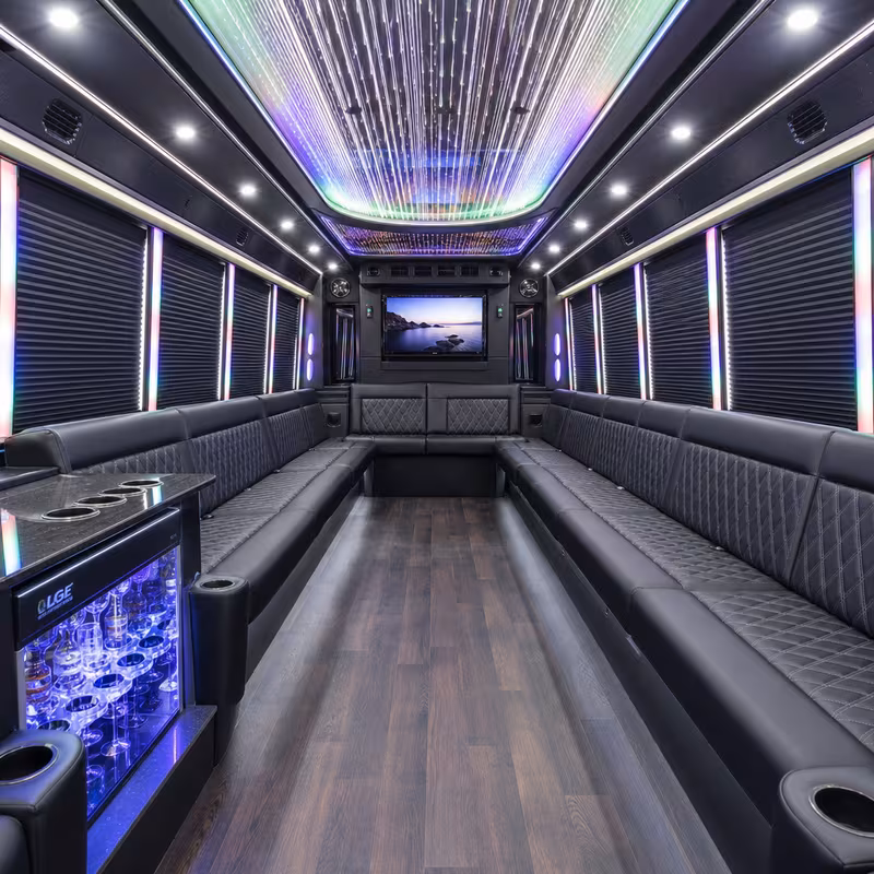 25 Passenger Party Bus Interior