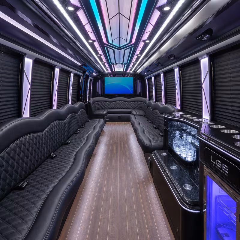 30 Passenger Party Bus Interior