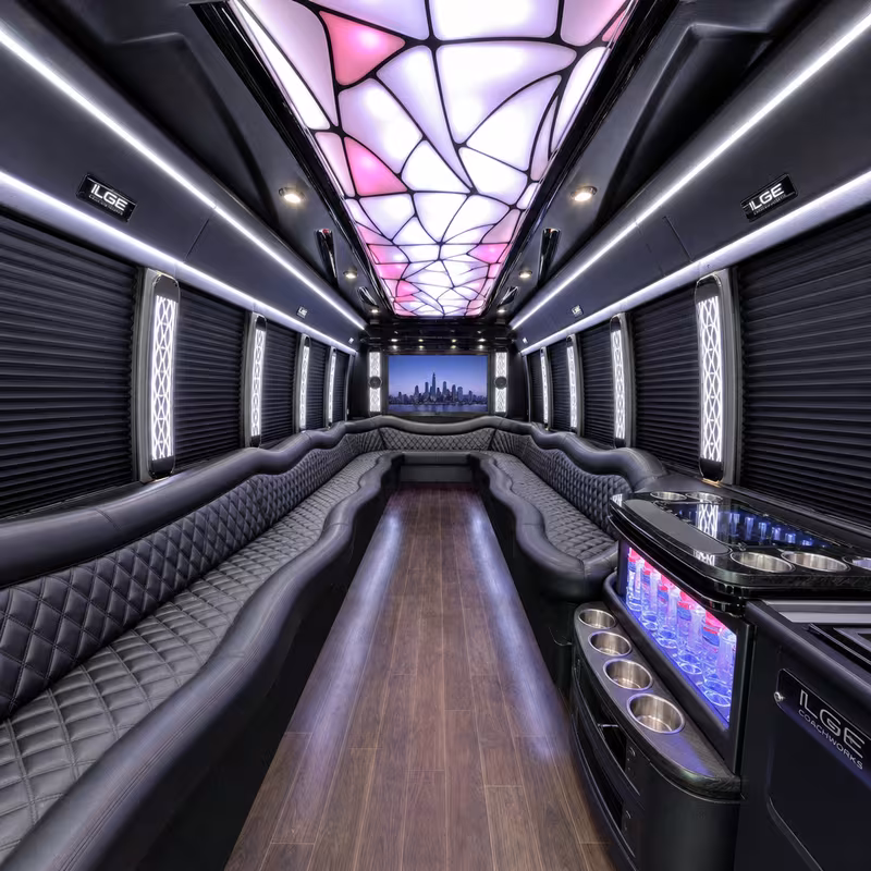 40 Passenger Party Bus Interior