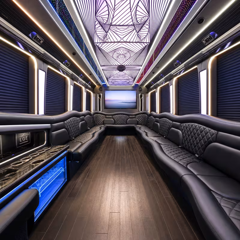 40 Passenger Party Bus Interior