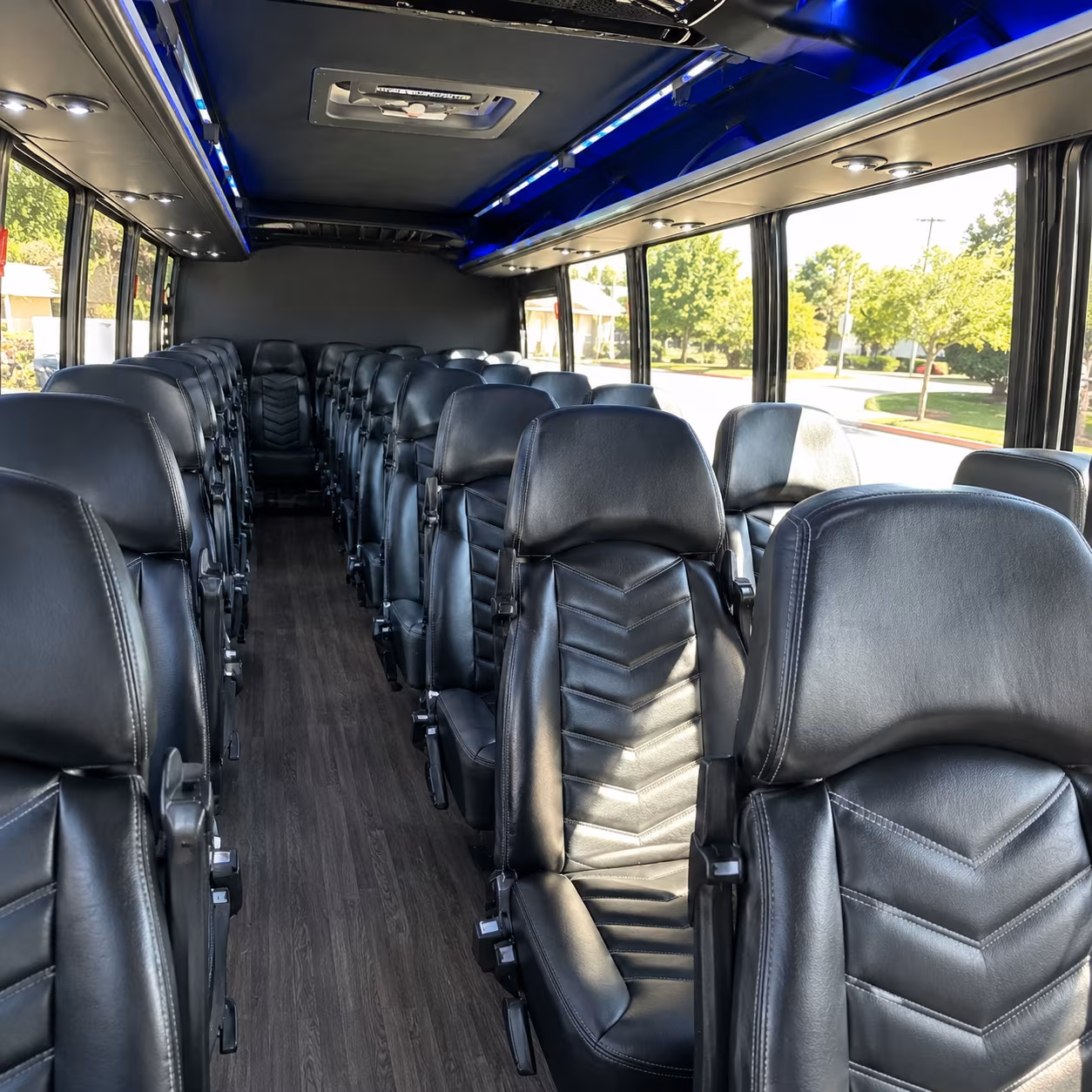 Boca Raton School Event Transportation party bus exterior