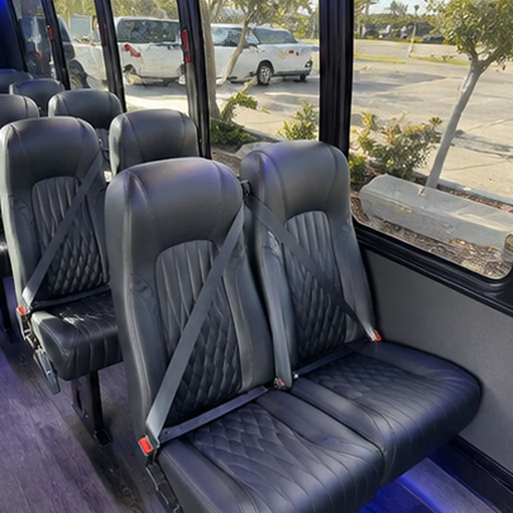 Boca Raton School Event Transportation party bus interior