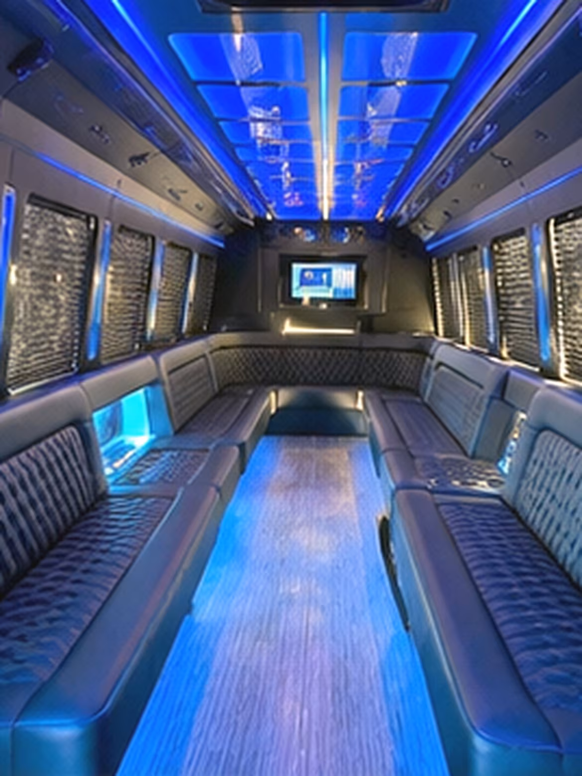 Boca Raton Wedding Transportation party bus interior