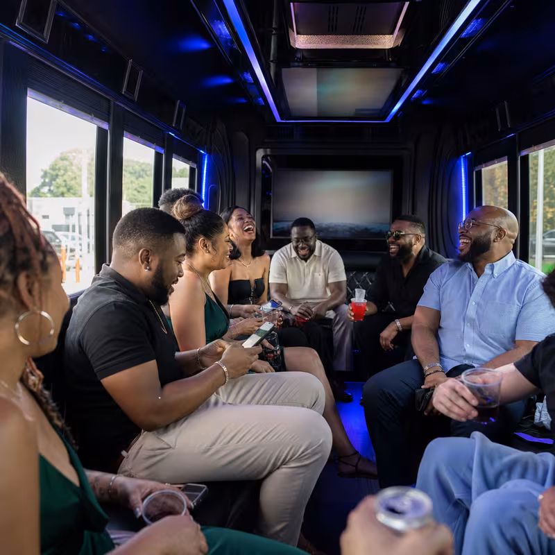 Black Mercedes Sprinter van staged for an Boca Raton Private Event Transportation group