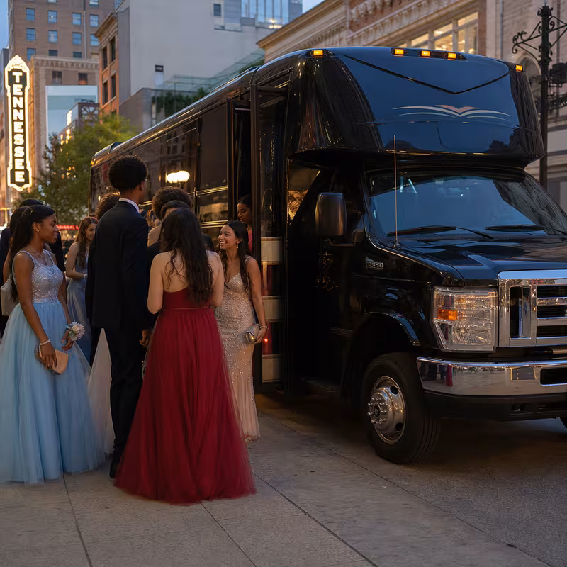 Passengers loading luggage while boarding an Boca Raton group shuttle