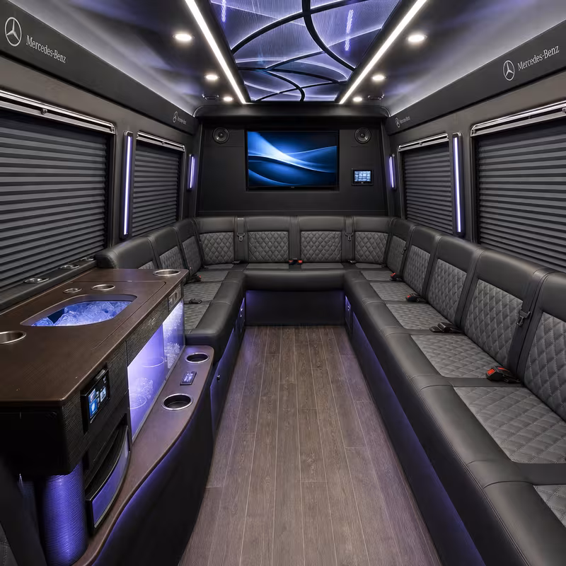 14 Passenger Sprinter Limo Interior