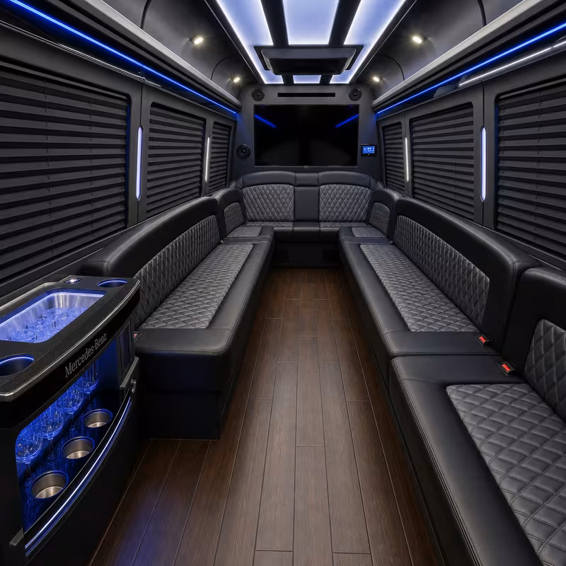 14 Passenger Sprinter Limo Interior