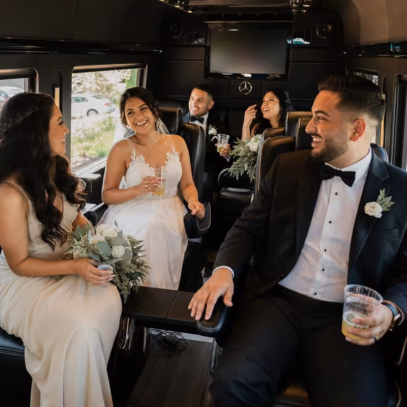 Black Mercedes Sprinter van staged for an Boca Raton Wedding Transportation group