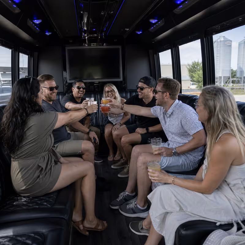 Black Mercedes Sprinter van staged for an Boca Raton Winery & Brewery Tour Transportation group